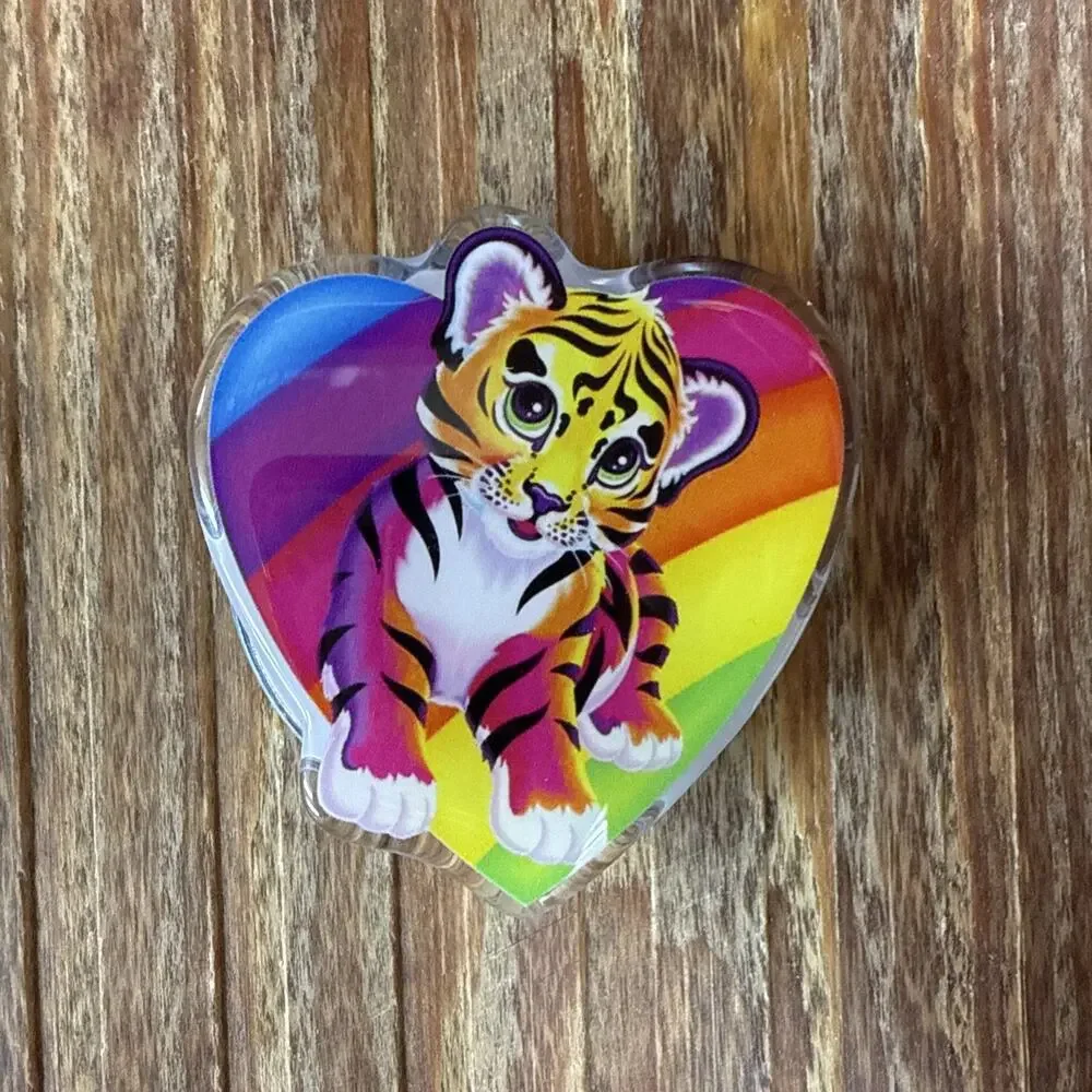 Magnetic Lisa Frank Rainbow Tiger Heart Shaped Pop Up Phone Grip