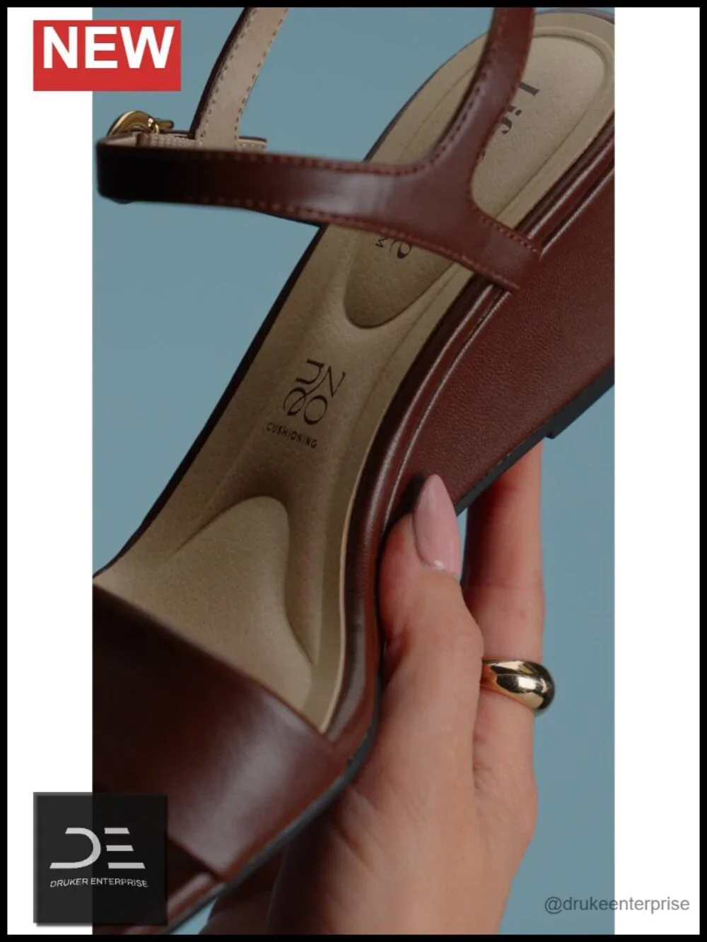 Women's Faux Leather Open Toe Wedge Sandals with Ankle Strap and Buckle