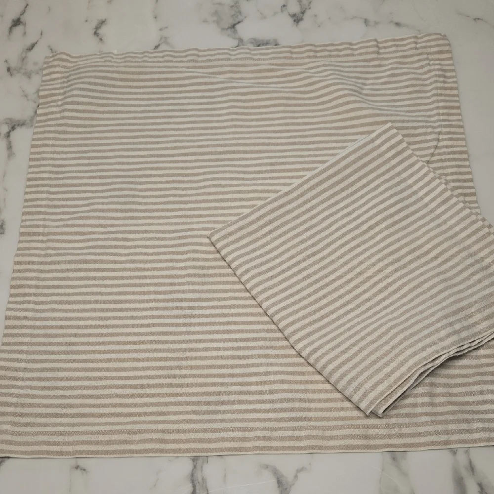 Pottery Barn‎ Linen-Blend Striped Napkins – Set of 2 Neutral 20