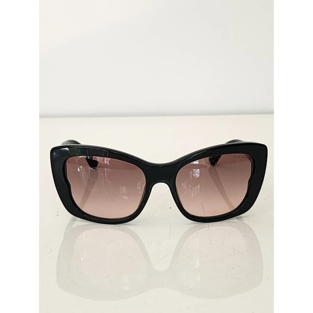 Miu Miu Flawed SMU 03O‎ Black Butterfly Sunglasses Gradient Brown Lens