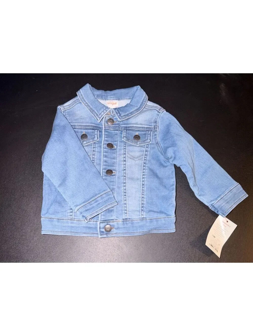 New With Tags Light Wash Denim Jacket for Unisex Kids 12 Months, 100% Cotton