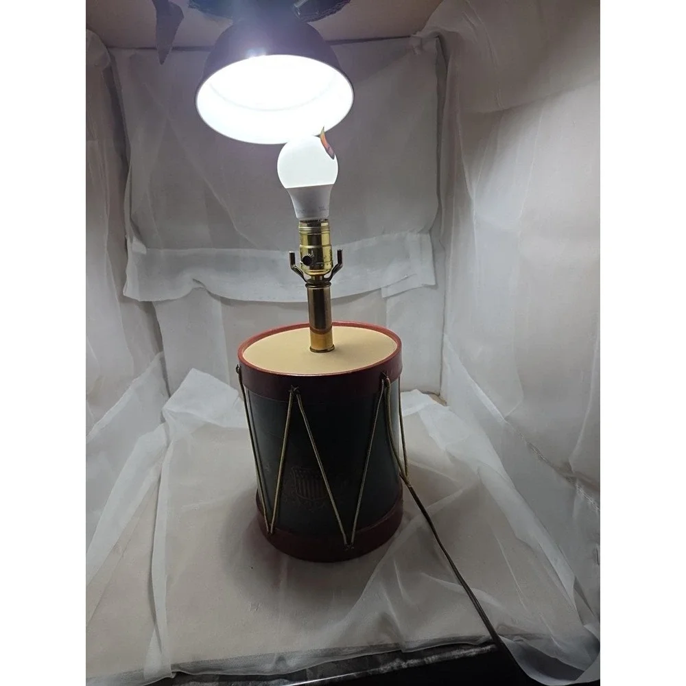 VTG Handmade 1940s Drum Lamp Great Seal of America Tested‎ Working