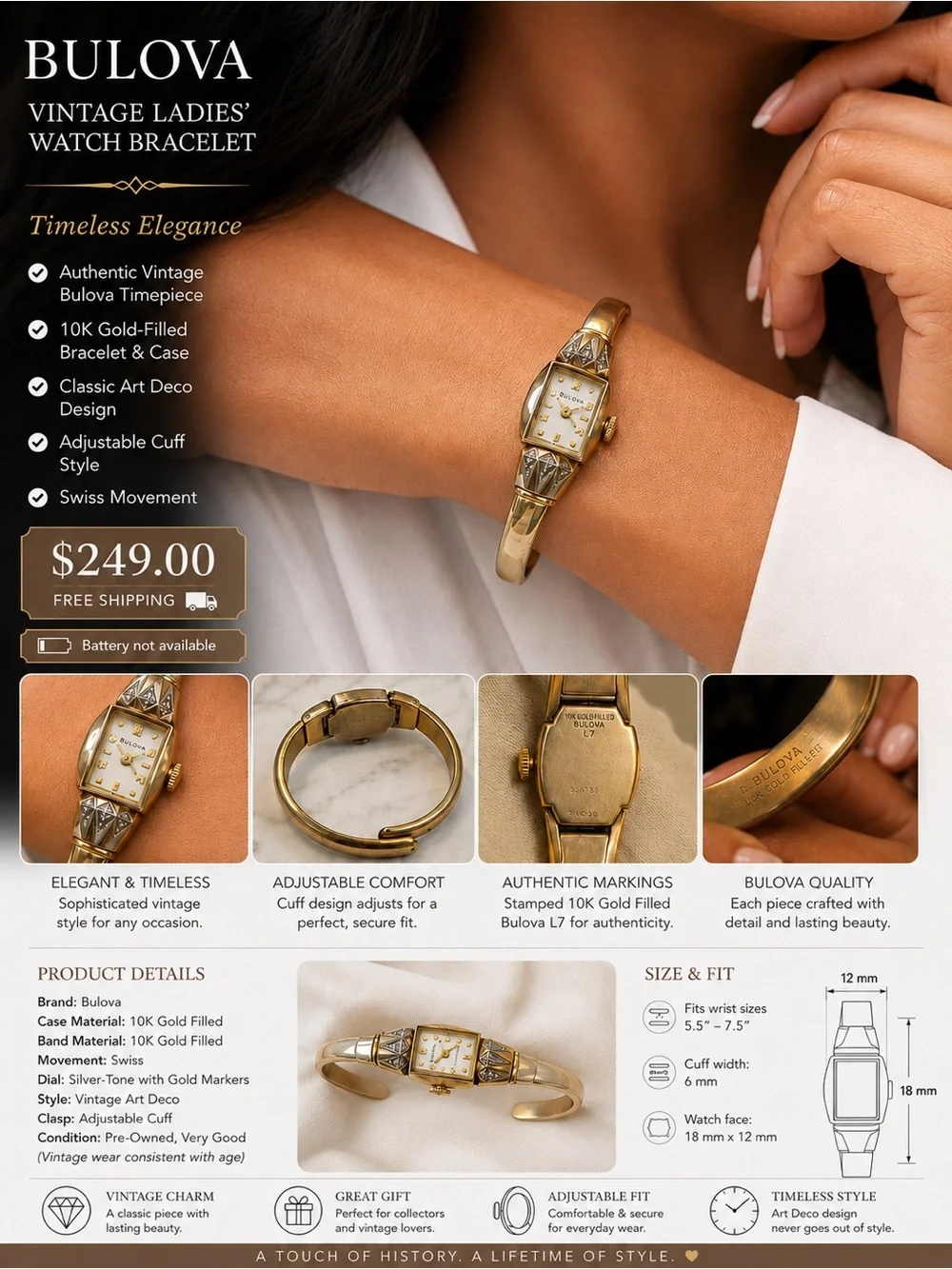 Bulova elegant ladies