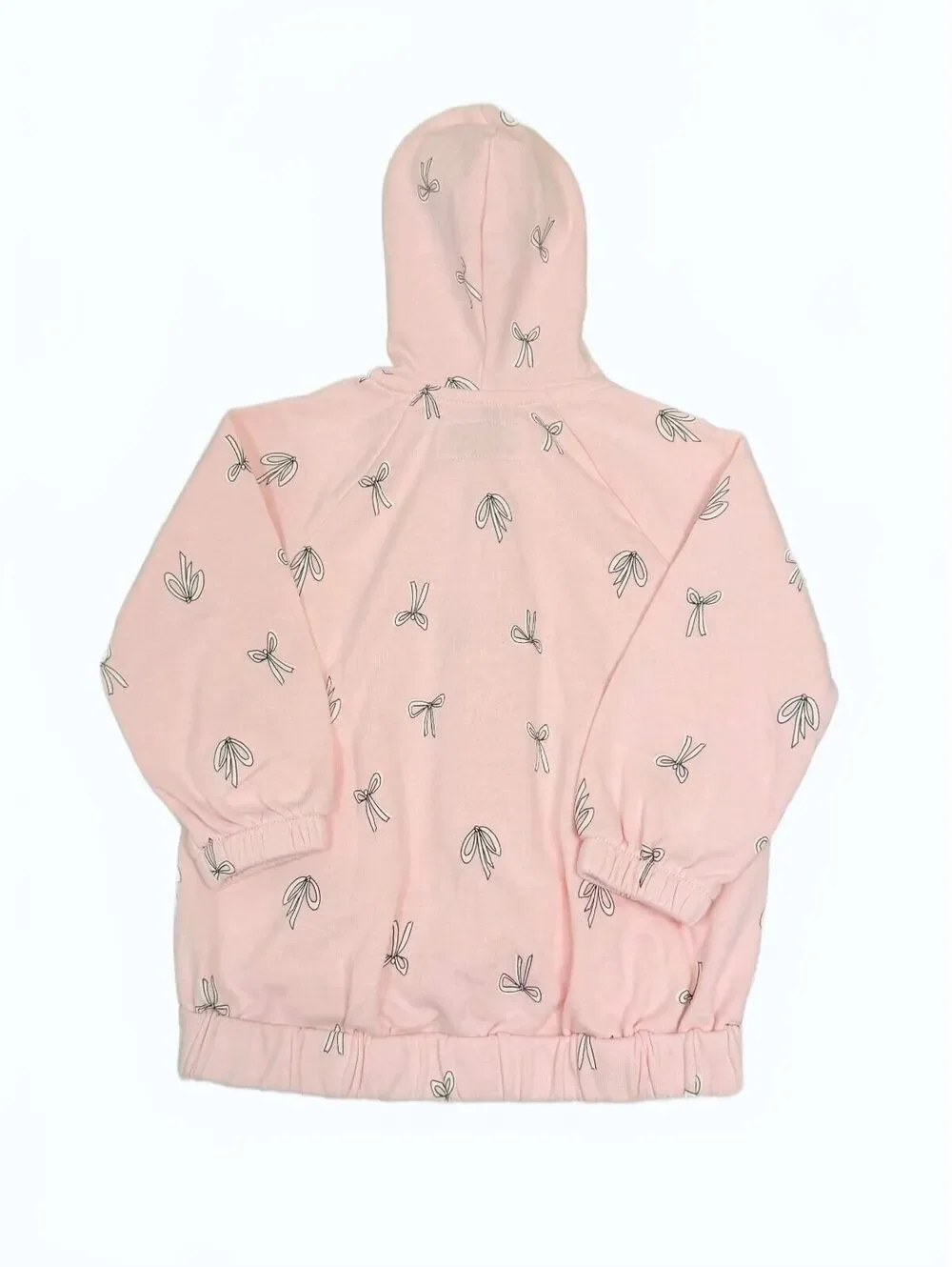 Old Navy‎ Girls Size 3T Pink Bow Print Zip Up Hoodie Sweatpants Jogger Set 2PC