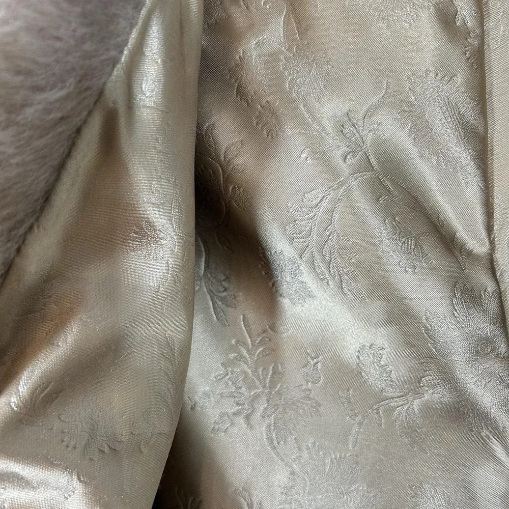 Vintage Regina Glenara by Glenoit Faux Fur Wrap Stole Taupe Brown Floral Lining