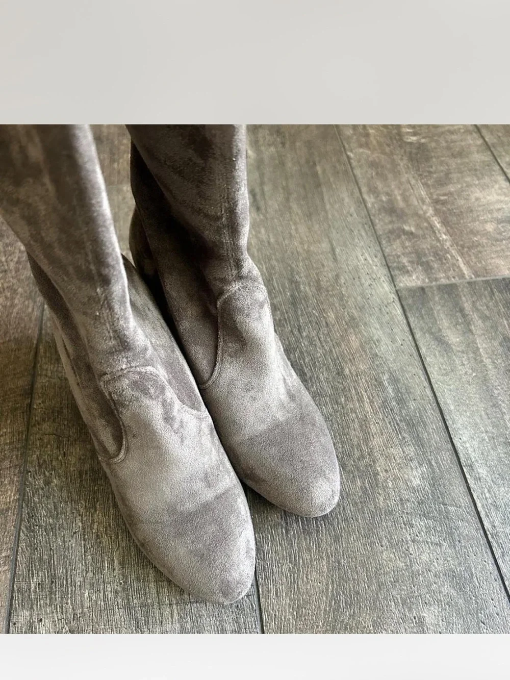 Women's Over-the-Knee Suede High Heel Boots - Gray