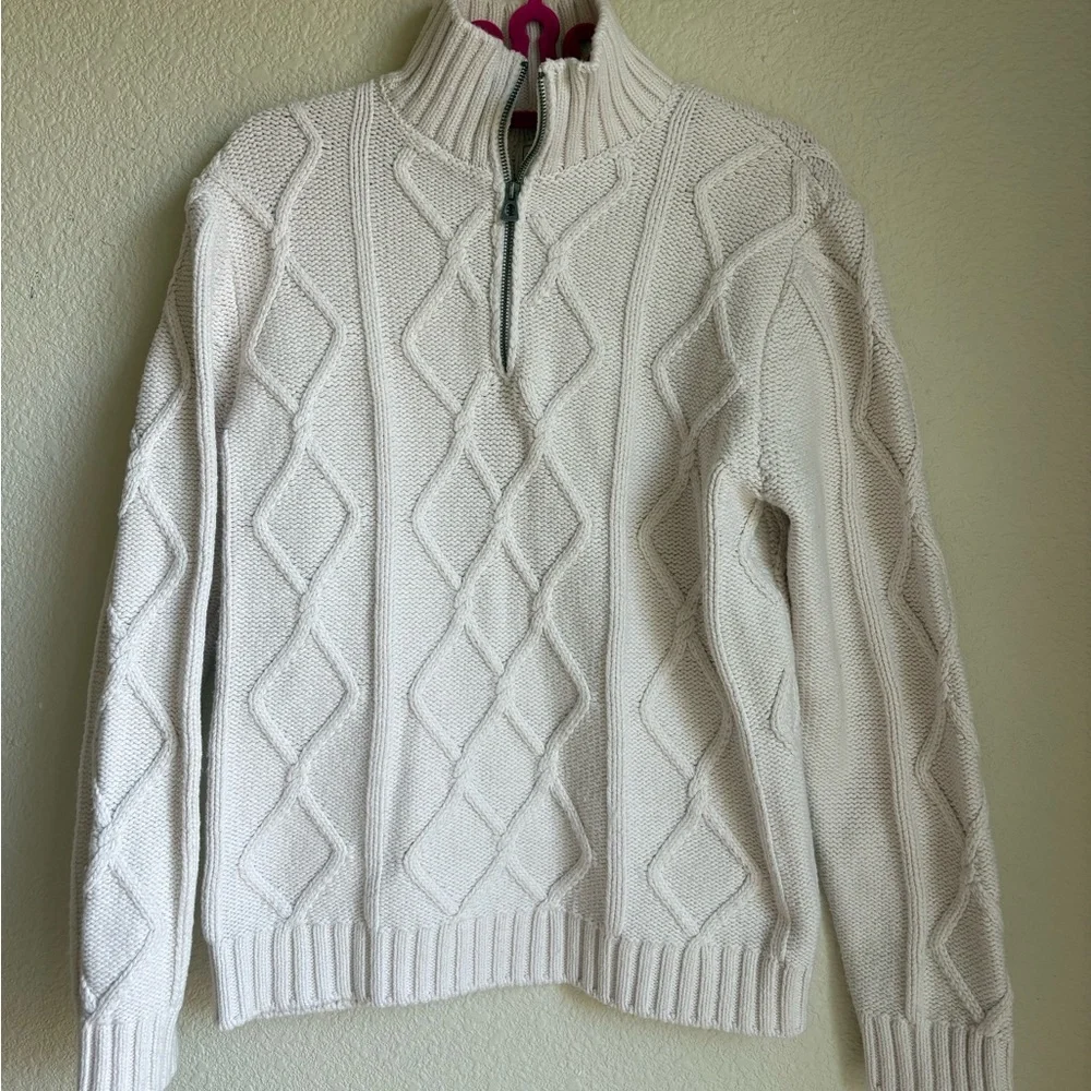 Cream Cable Knit Sweater unisex