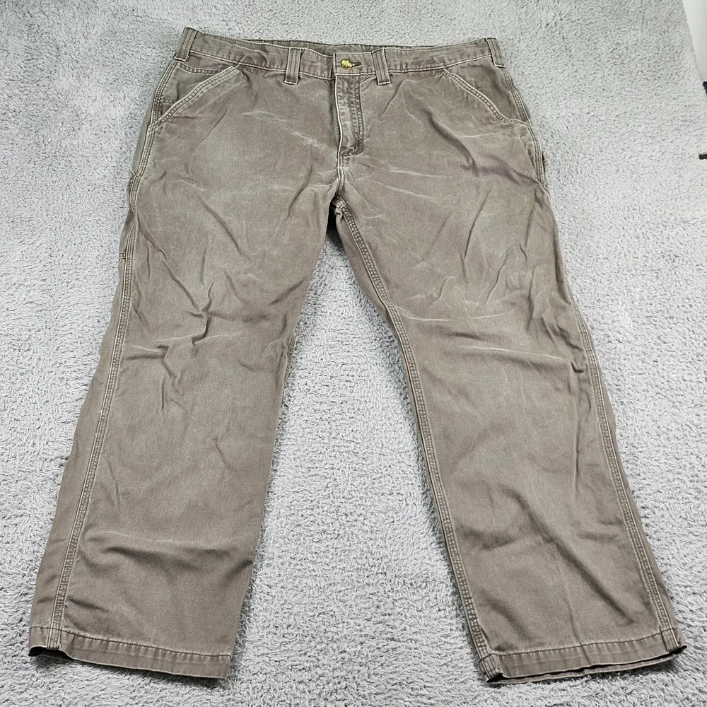 Carhartt‎ Pants Mens 40x30 Gray B324 DFE Relaxed Fit Workwear Utility Carpenter