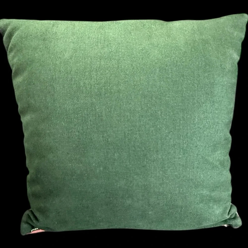 Merry Christmas Throw Pillow Tapastry Sampler Alphabet 15x15 Vintage Cottagecore