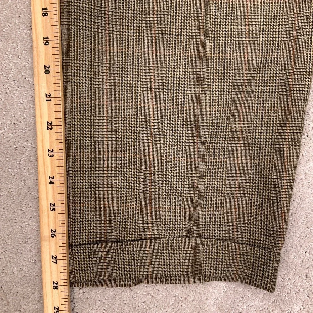 Brooks Brothers Mens‎ 38W 28L Brown Glen Plaid Career Trousers Worsted Wool