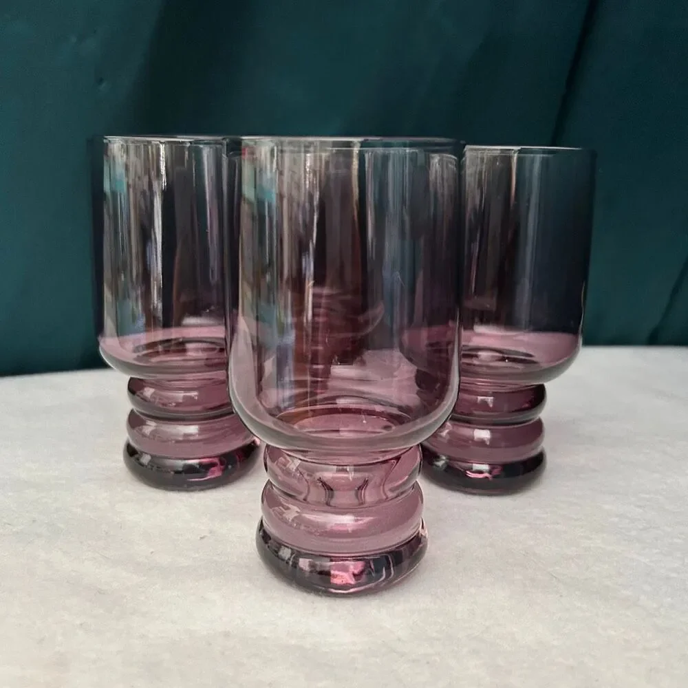 Set of 4 Lexi Cafe Glass in Blackberry Purple