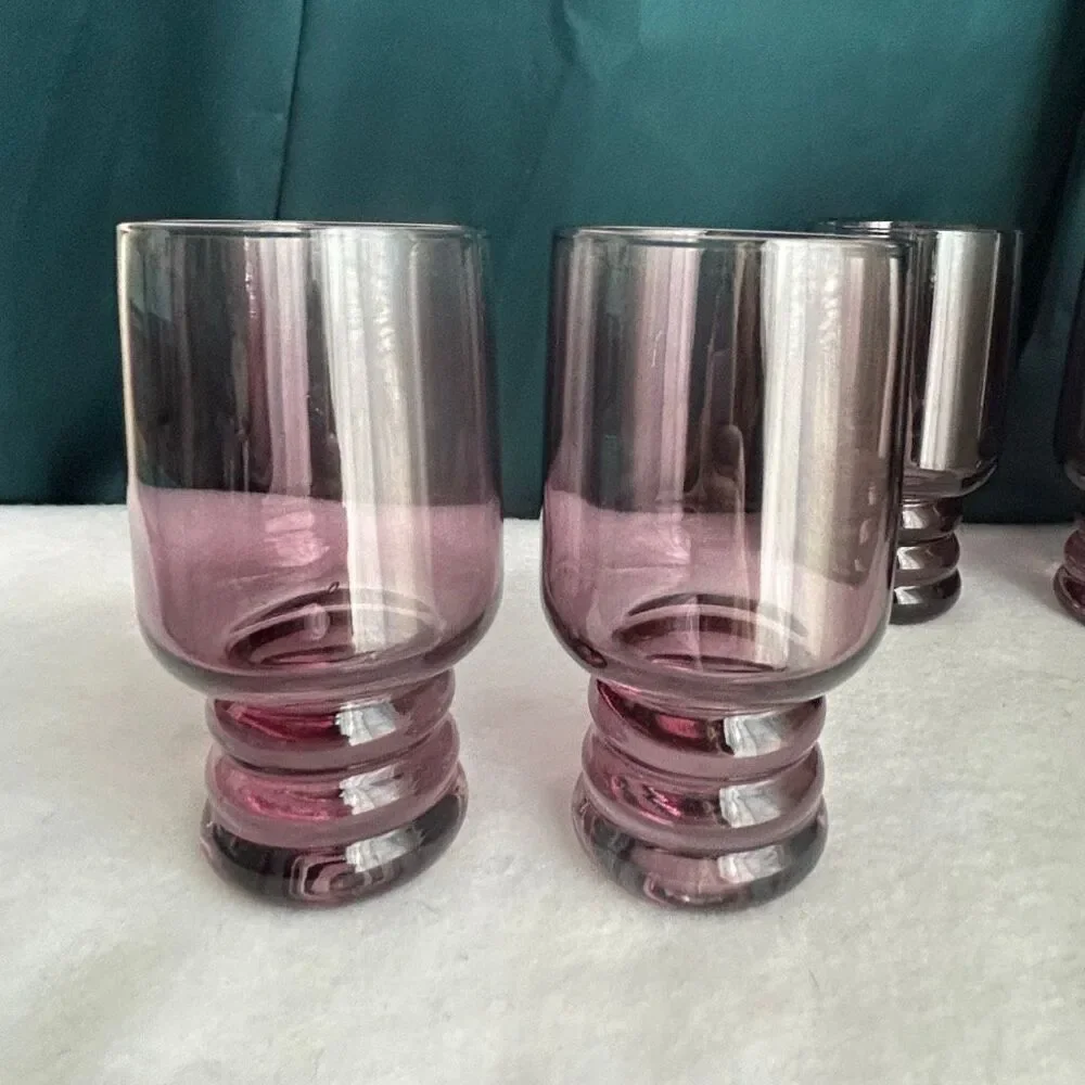 Set of 4 Lexi Cafe Glass in Blackberry Purple