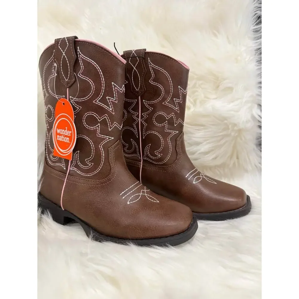 Wonder Nation Girls Size 1 Little‎ Girls Western Cowgirl Cowboy Boots Southern