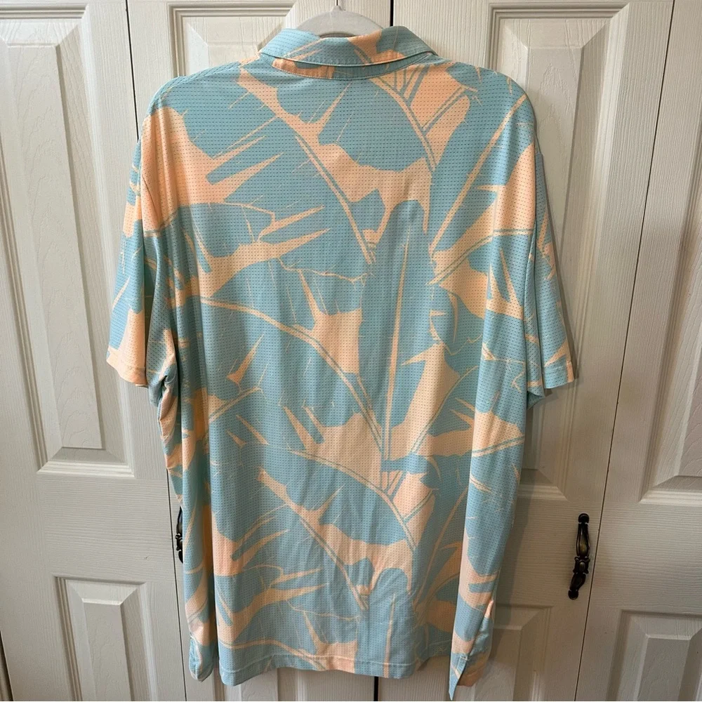 Adidas Mesh Vibes Print Golf Polo Tropical Vented Short Sleeve Mens Size 2XL