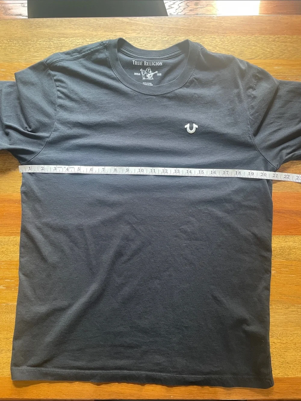 True Religion Black Long Sleeve Logo Crewneck Tee