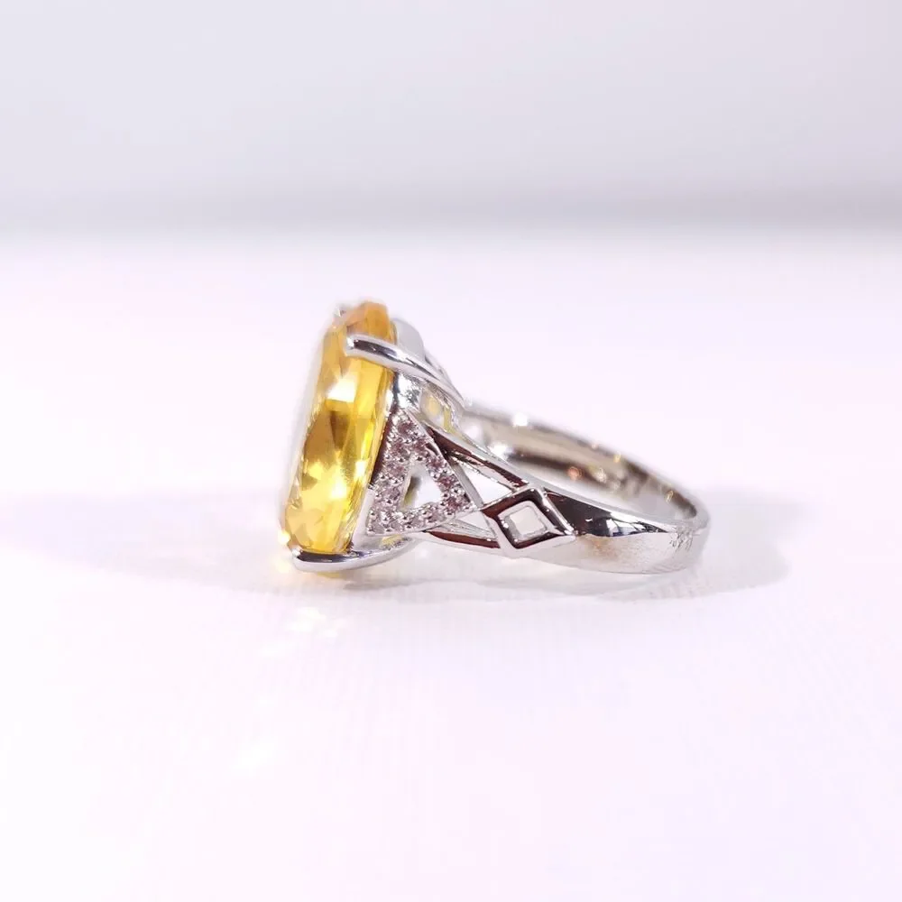 Simulated Yellow CZ Ring Size 6