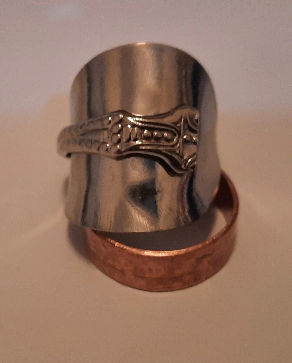 Guitar Decorative Spoon Ring - Silver