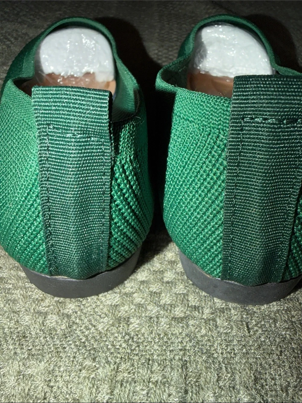 NWOB Women's Dark Green Knit Slip-On Ballet Flats