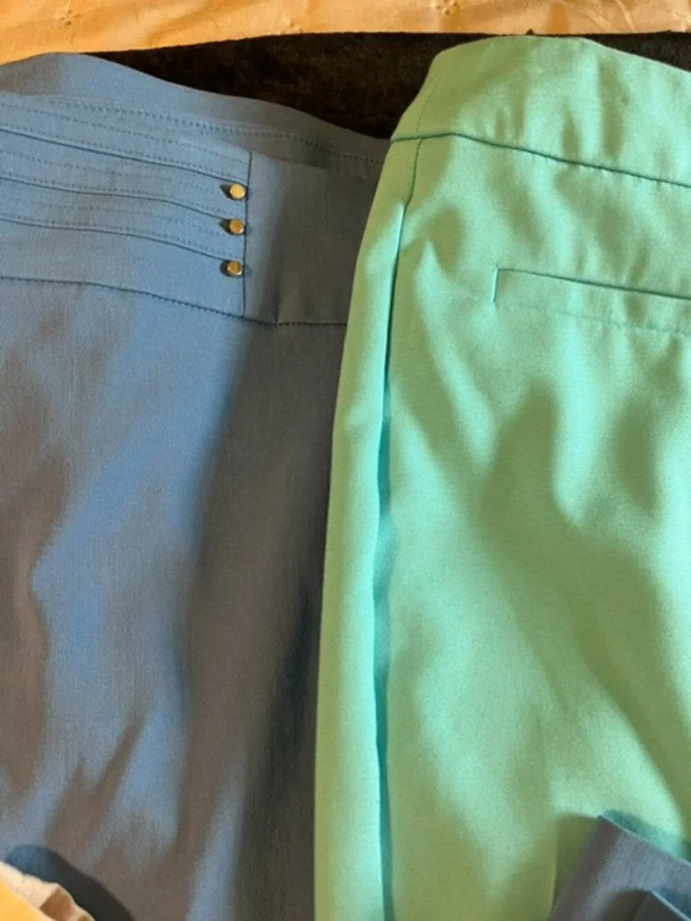 Lot of 3 Capri Crop Pants Size L / 14 - Pink Blue Teal Chicos