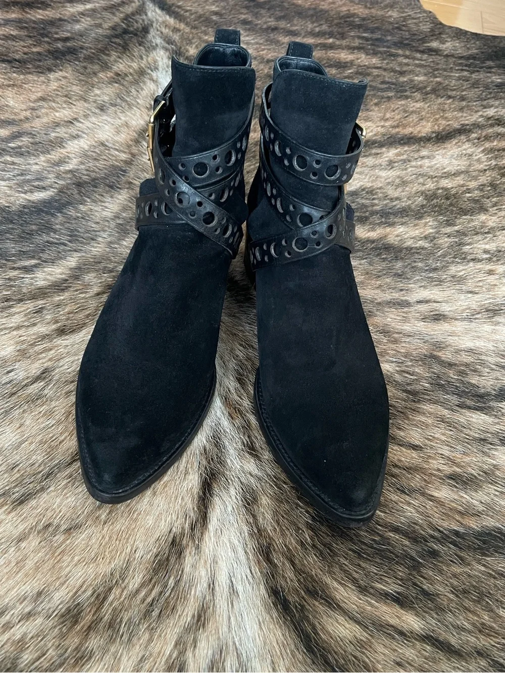 Burberry black suede