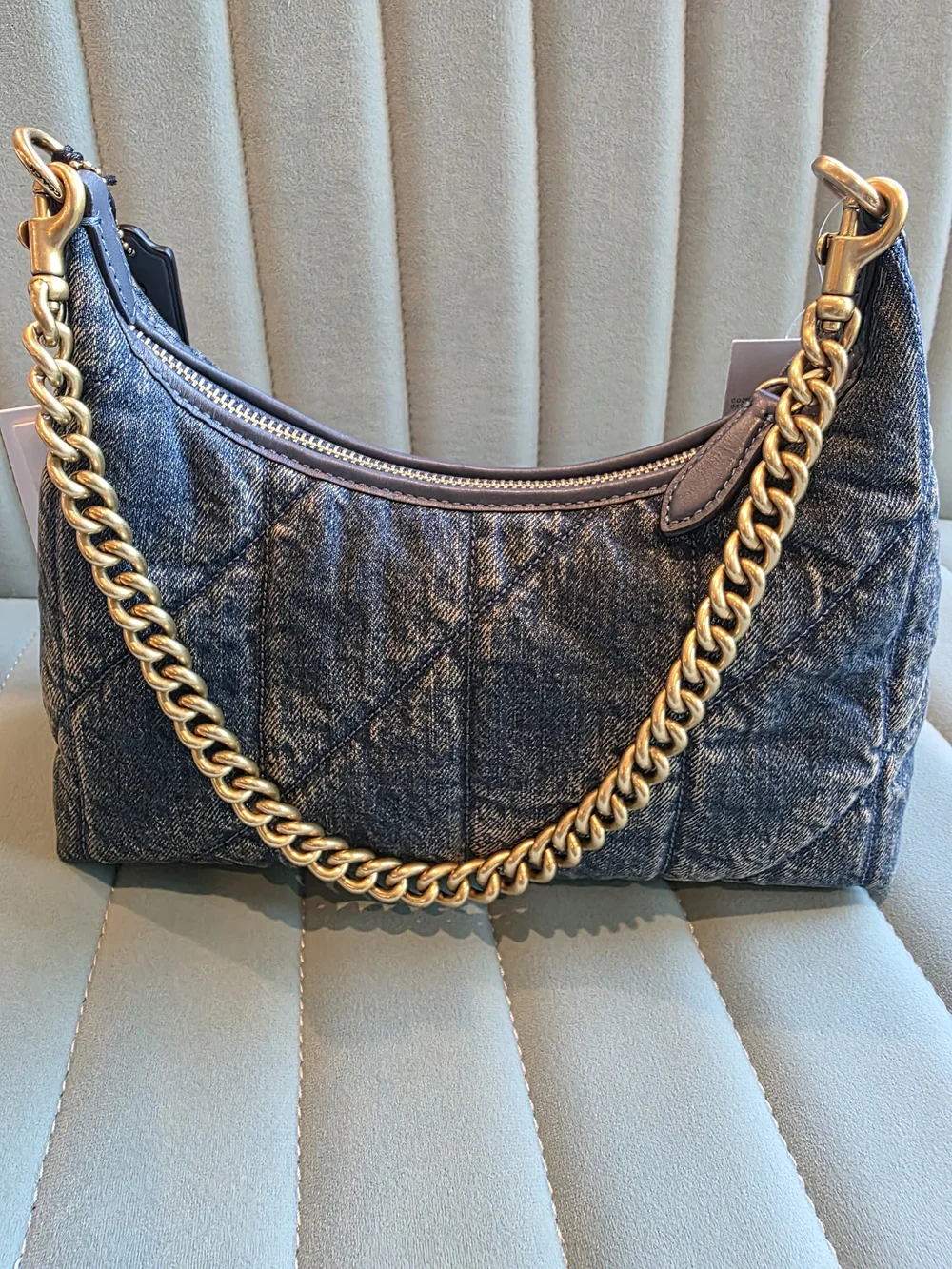 Coach quilted denim