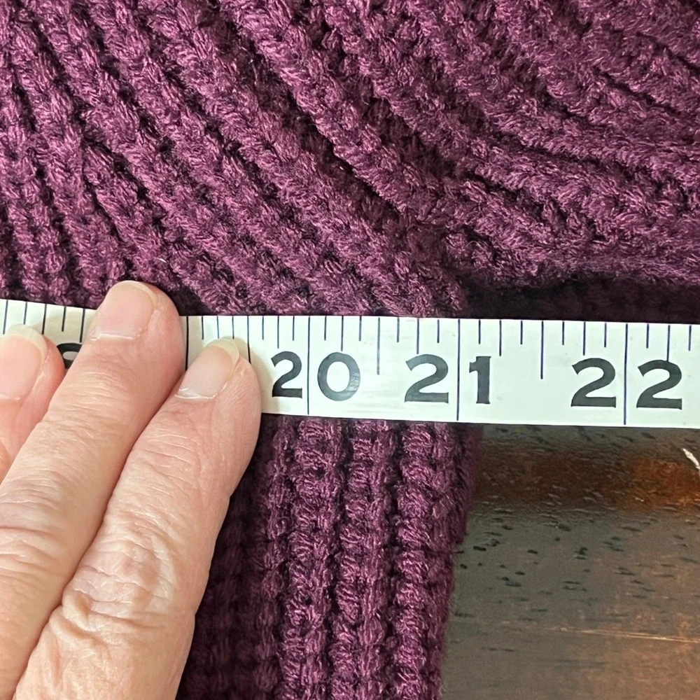 NY & Co‎ Womens M Burgundy Knit Cardigan Longline Sweater Cozy Heritage Academia