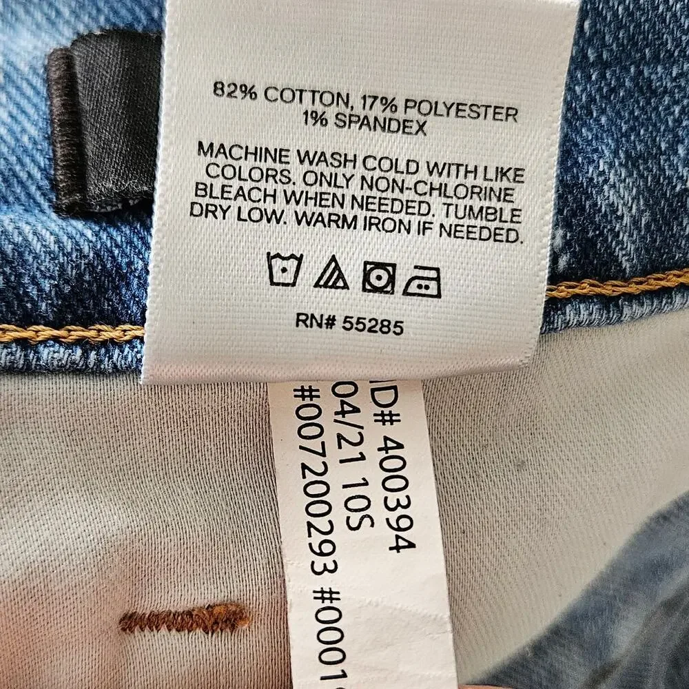Express Women’s Slim Super High Rise Crop Jeans Size 10S Button Fly Medium Wash