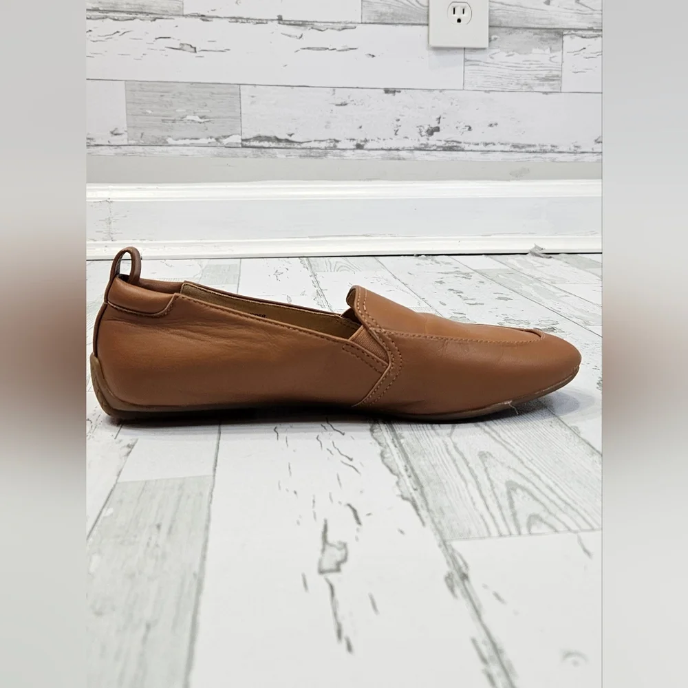 Talbots Womens Tan Brown Leather Driving Loafers Slip On Flats Size‎ 6.5M