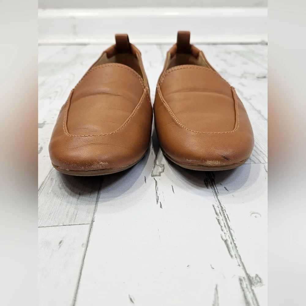 Talbots Womens Tan Brown Leather Driving Loafers Slip On Flats Size‎ 6.5M
