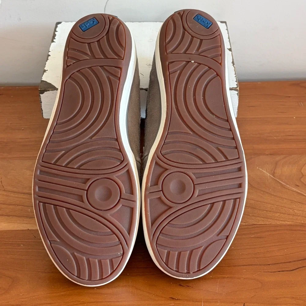 Keds Women Grey Suede Faux Fur Lined Boat Shoe Sneakers WH57280 Size 7