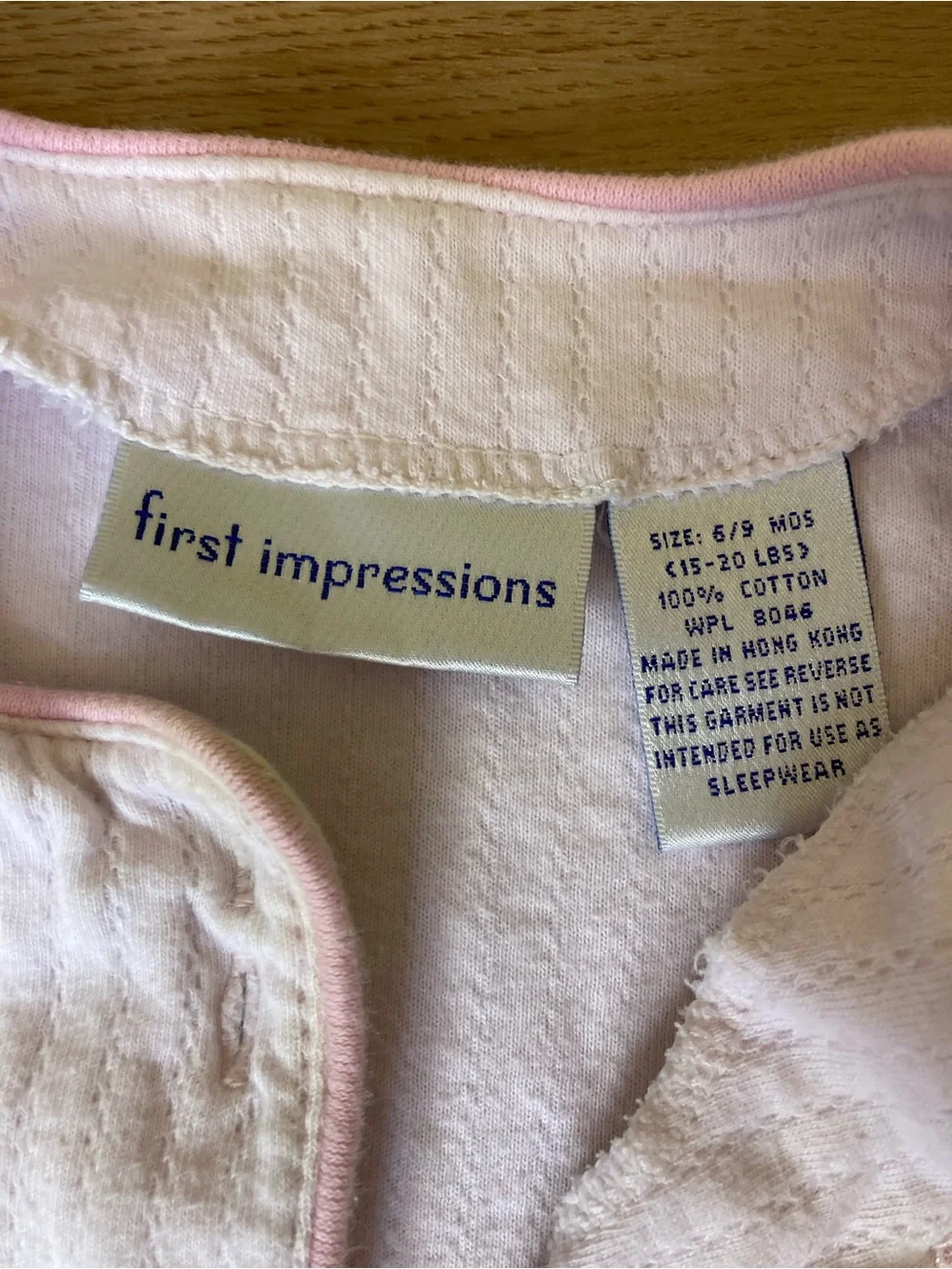 First Impressions Vintage Light Pink Quilted Baby Cardigan Jacket & Hat Set