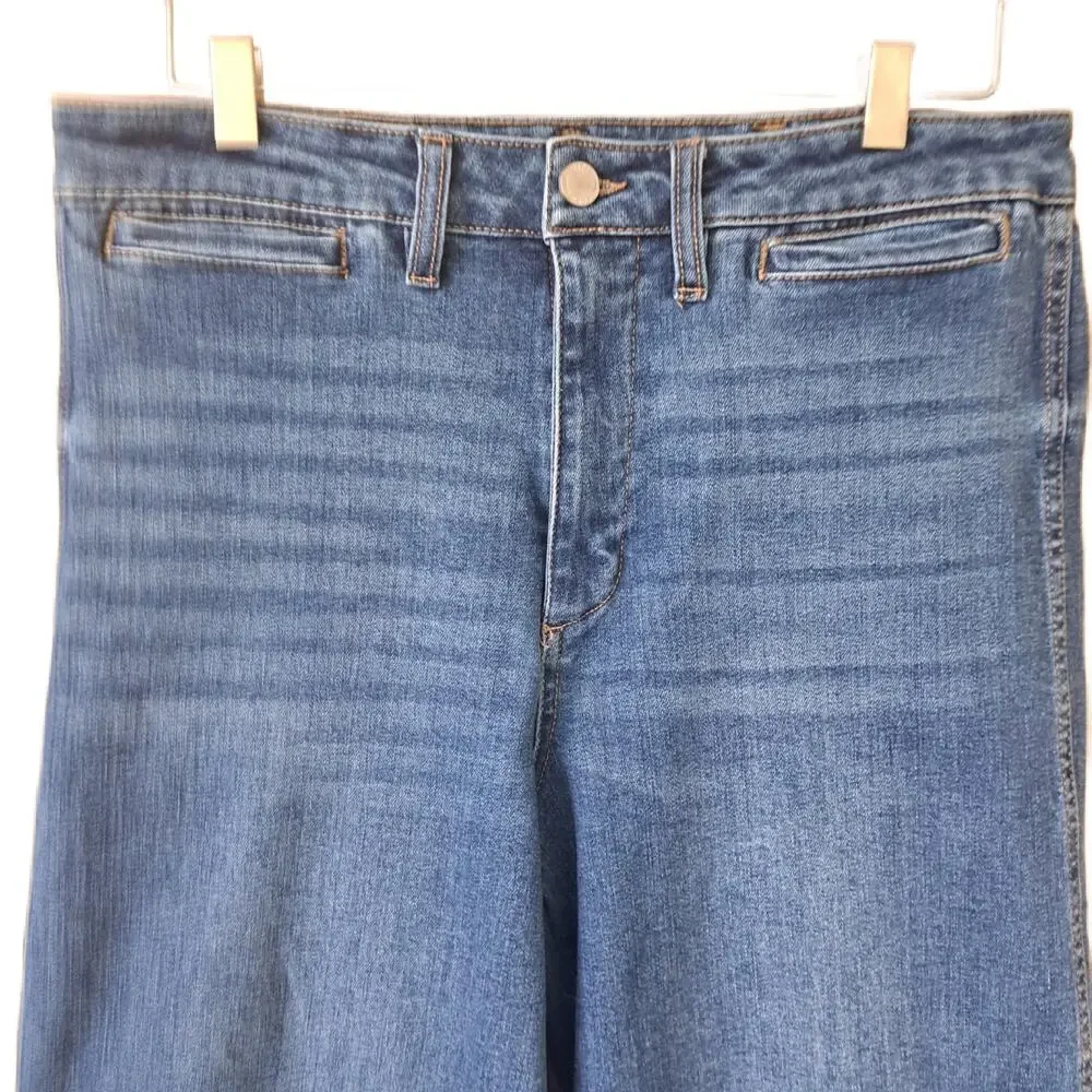 OAT New York Ultra-Wide-Leg High-Rise Crop Jeans Size 10 / 30