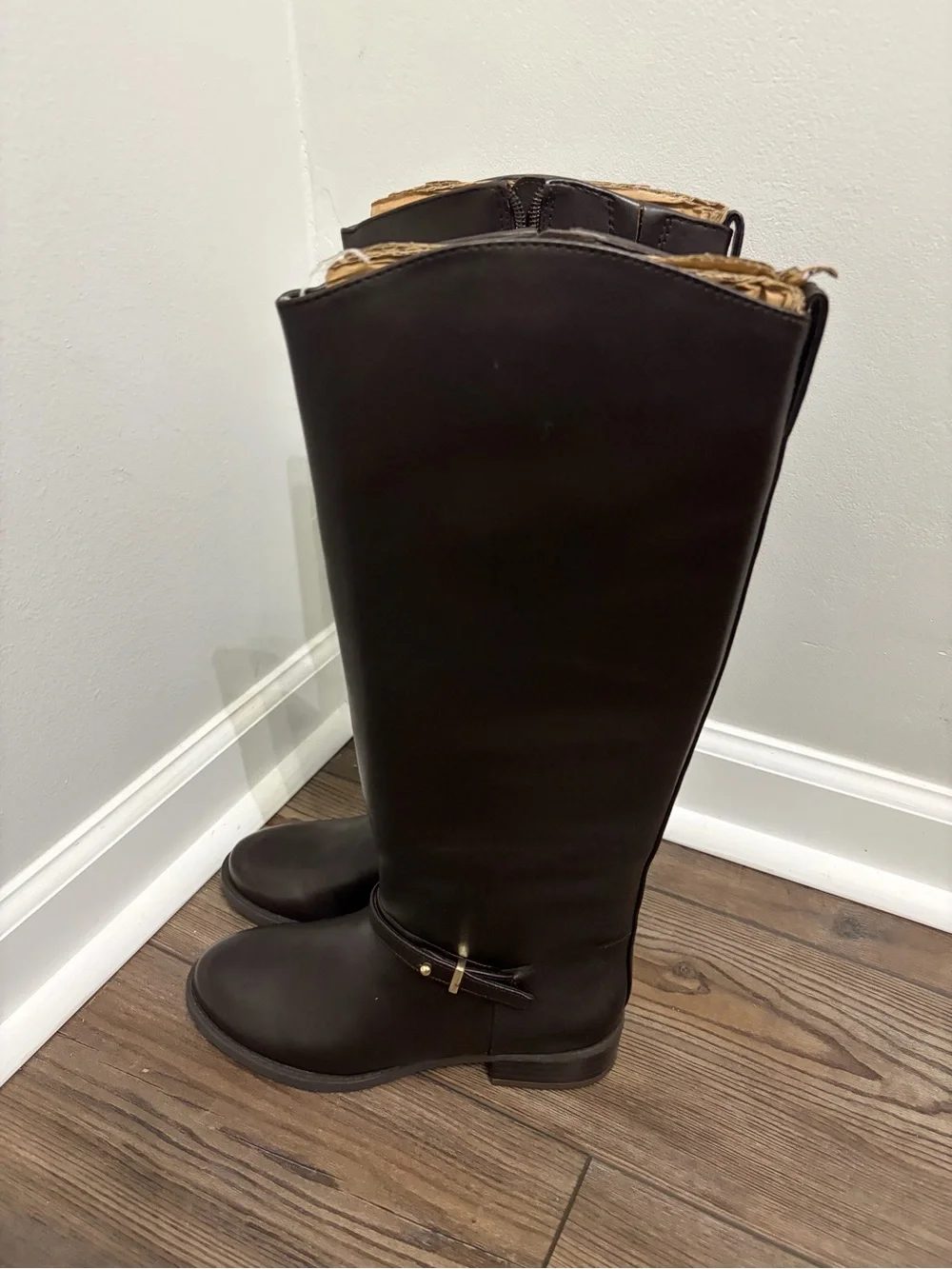 Over-the-Knee Riding Boots in Dark Brown