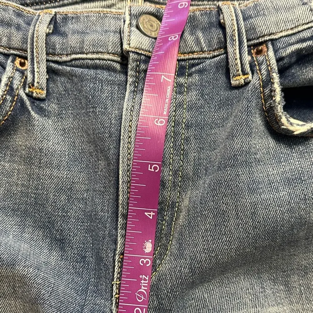 GRLFRND Naomi High Rise Distressed Straight Leg Jeans Light Wash Size 27