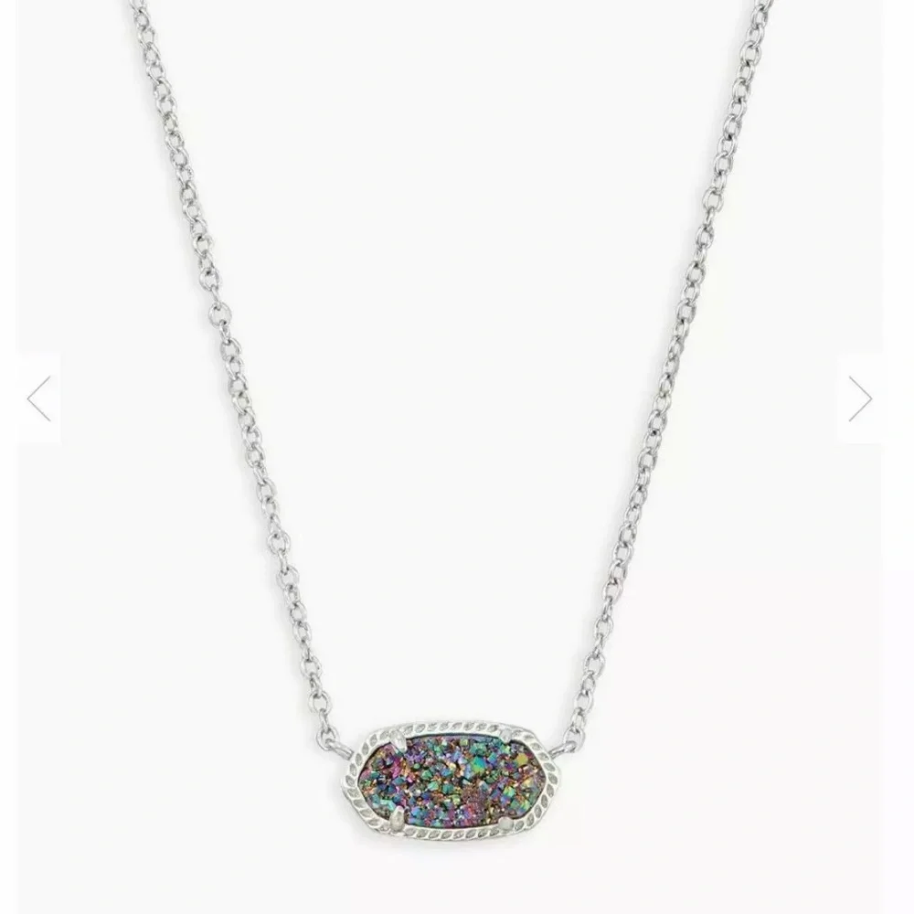 Kendra Scott Elisa Pendant Necklace In Multicolor Drusy