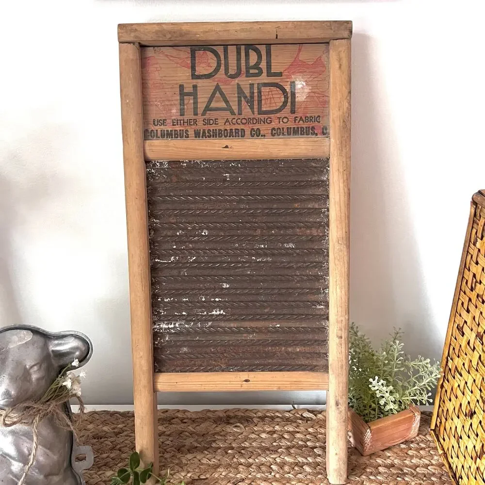 Vintage Dubl Handi Washboard Columbus Ohio Rustic Farmhouse Cabin Cottage