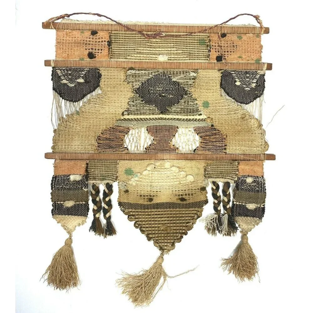 Vintage Original Fiber Art Handmade Animal Fur Han