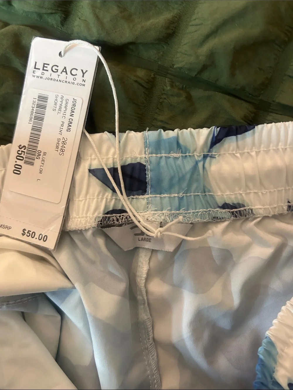Legacy edition, Jordan Craig  White & Blue Floral men Swim Shorts
