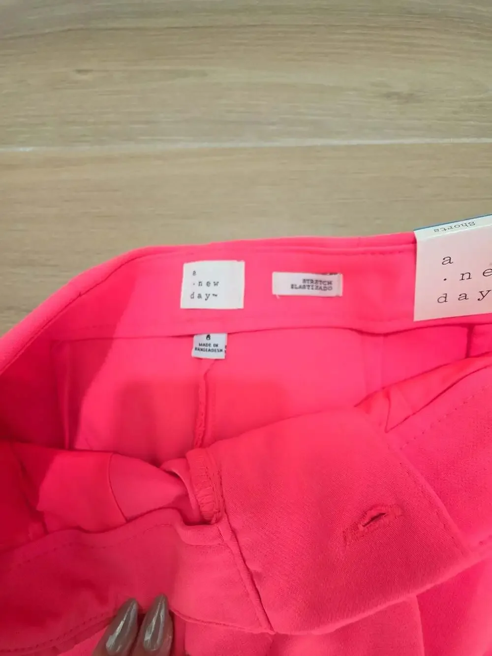 A New Day Women Neon Pink Midi Shorts Size 6