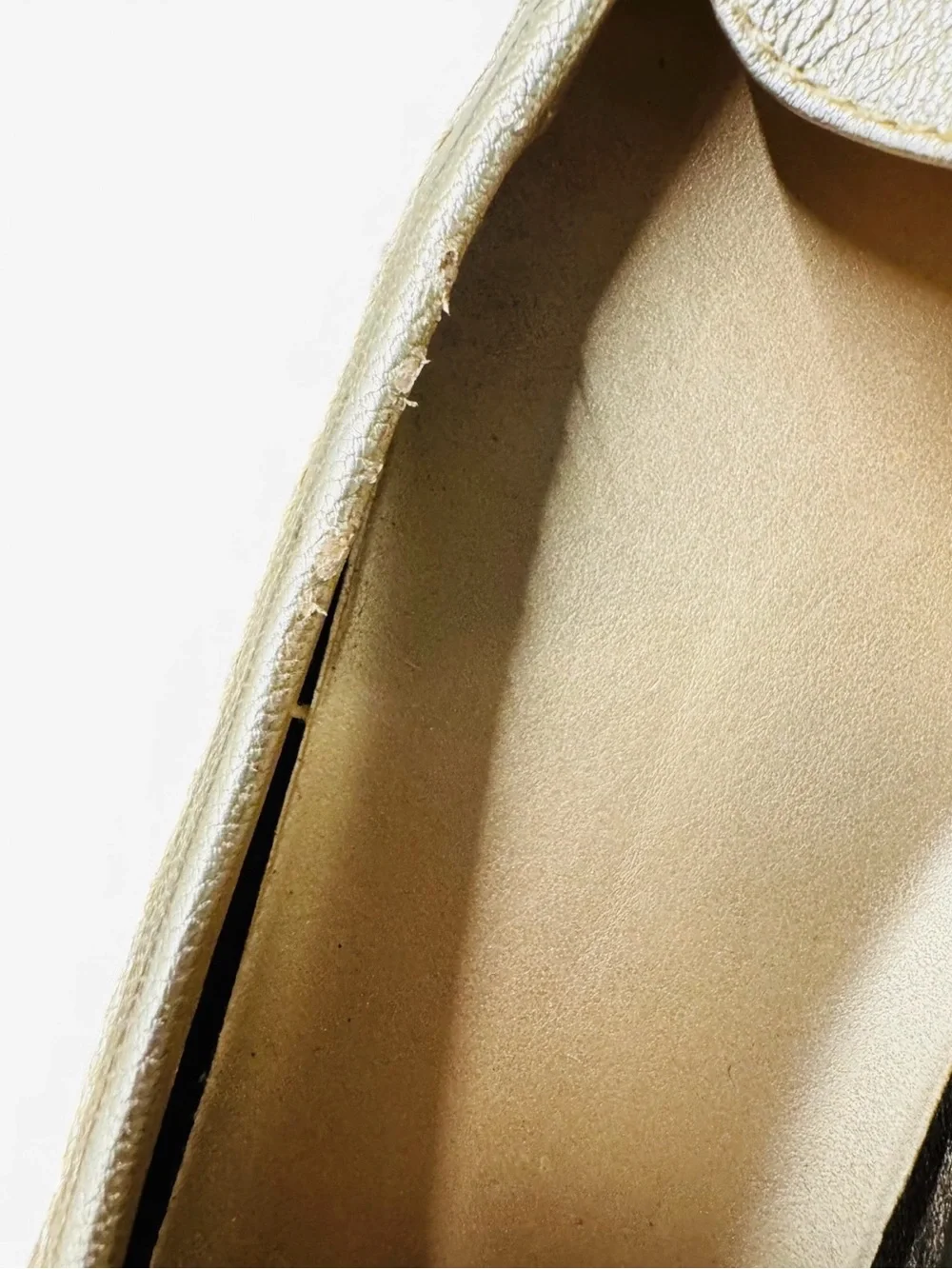 Ralph Lauren Metallic Gold Leather Ballet Loafers