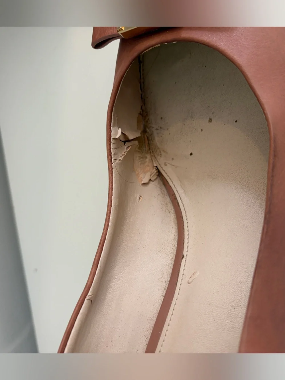 Cole Haan Women Emory Leather Tan Round-Toe Block-Heel Pump Buckle Bow - Size 11