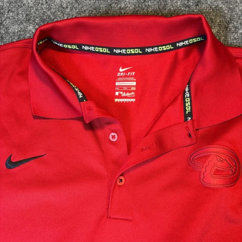 Nike Dri Fit Red Arizona Diamondbacks MLB Baseball Polo Shirt Mens‎ XXL