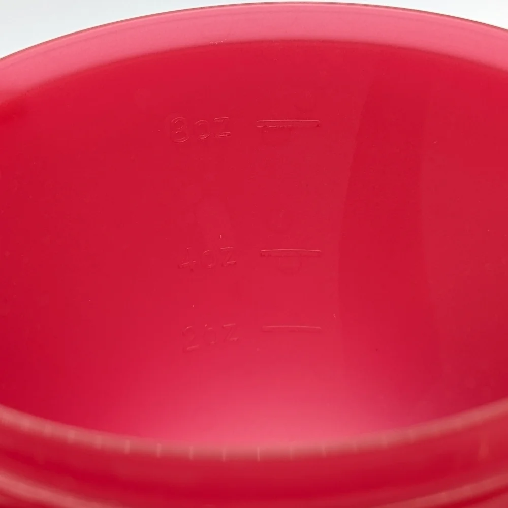 Tupperware red measurements vintage