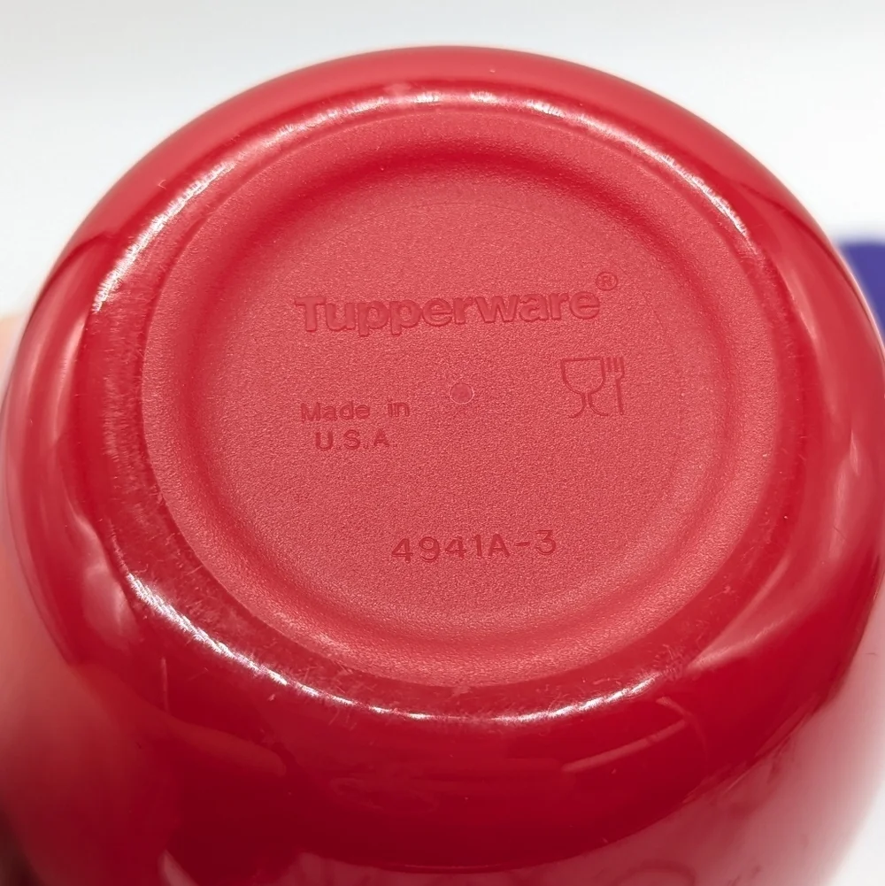 Tupperware red apple purple