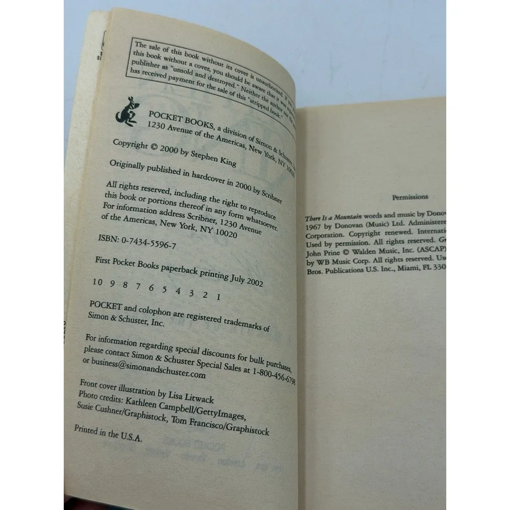Stephen King On Writing A Memoir of the Craft Paperback Pocket Books 2002