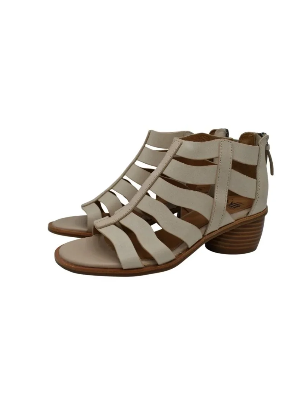 Sofft Womens Size‎ 9 Carmen Beige Leather Block Heel Gladiator Sandals Shoes