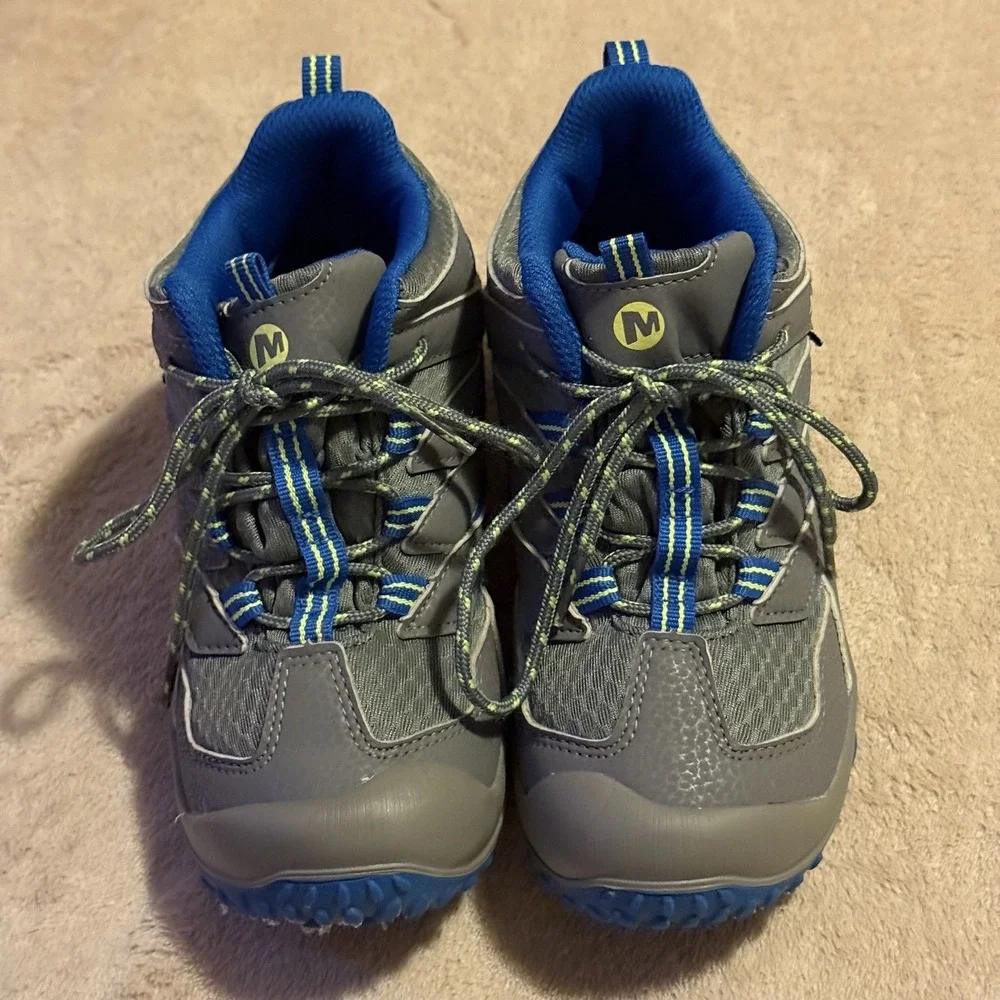 Merrell Chameleon Access Mid Kids Boys Size 1 Waterproof Hiking Boots Shoes