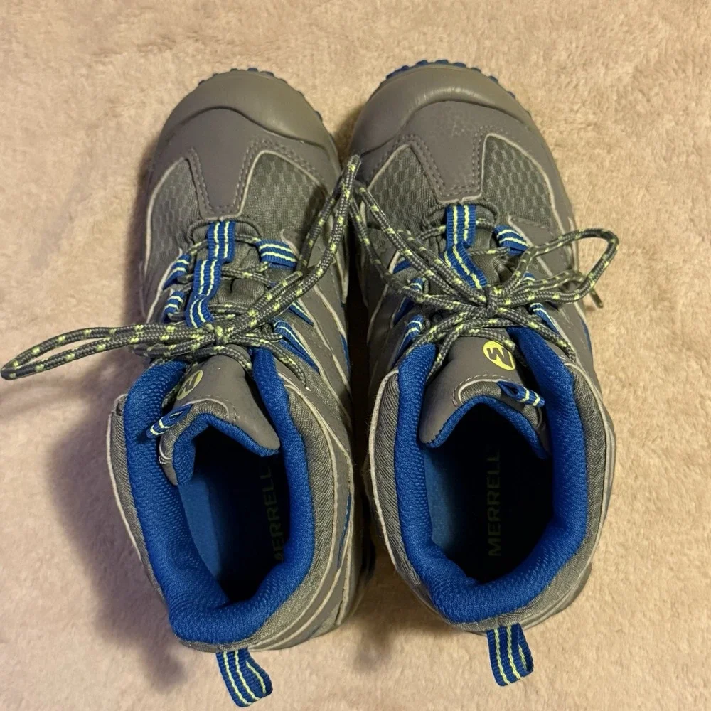 Merrell Chameleon Access Mid Kids Boys Size 1 Waterproof Hiking Boots Shoes