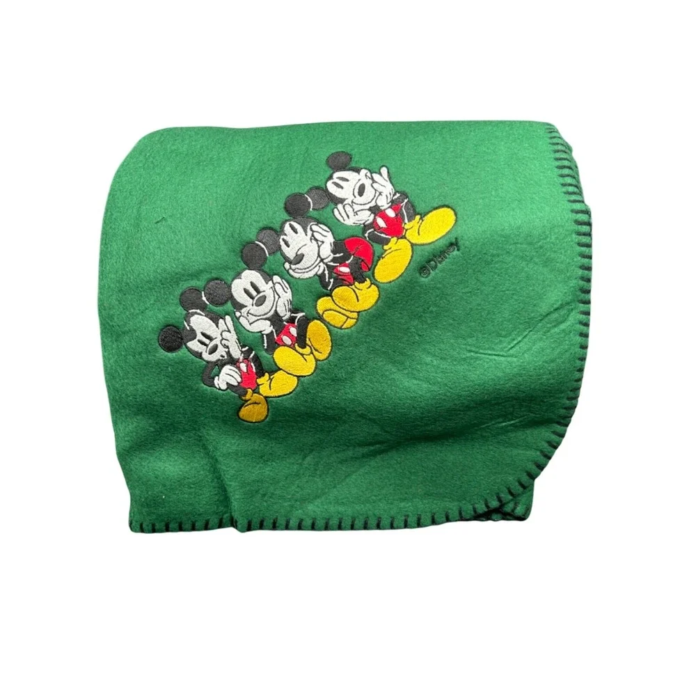 Disney Mickey Mouse Fleece Throw Blanket Crown Crafts Arctic‎ Plush Embroidered