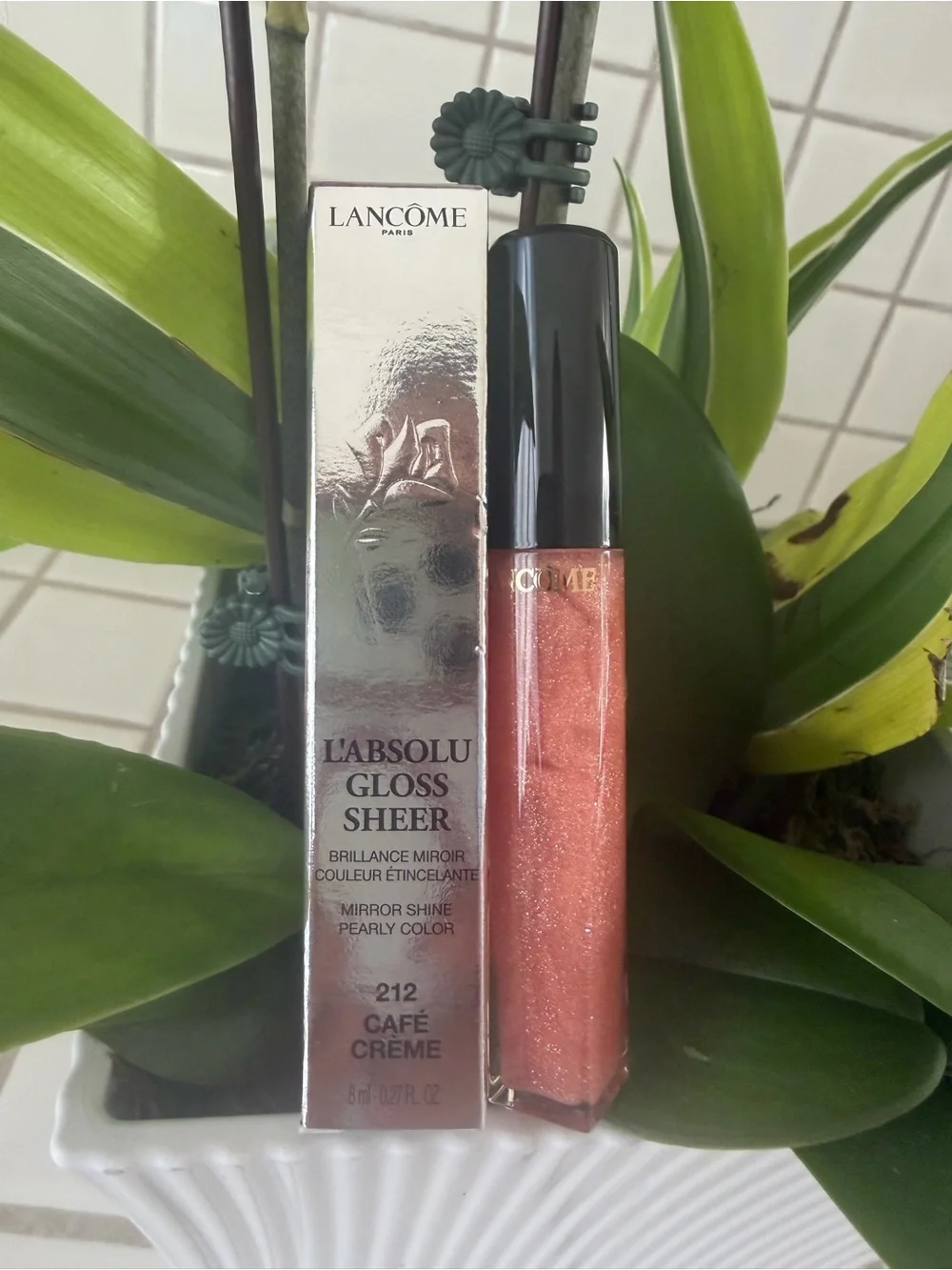L'Absolu Gloss Sheer 212 Café Crème - Shimmery Peach Lip Gloss
